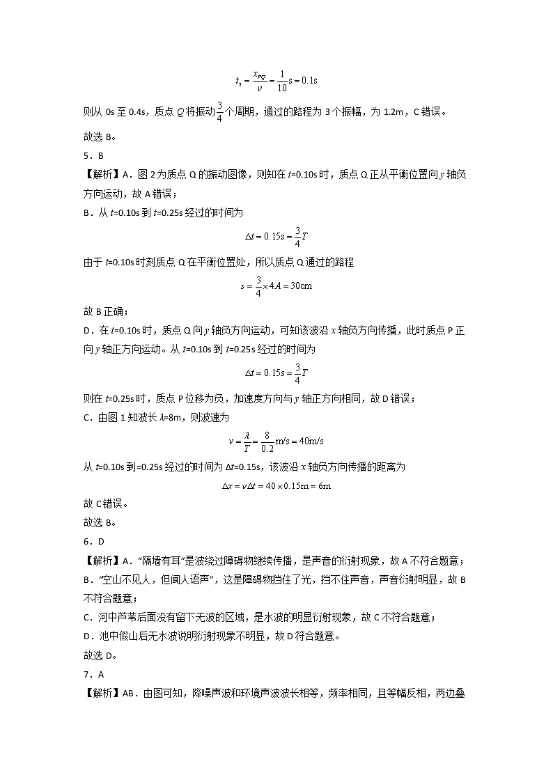 第三章 机械波 基础达标卷(A卷)-【单元测试】高二物理分层训练AB卷(人教版2019选择性必修第一册)02