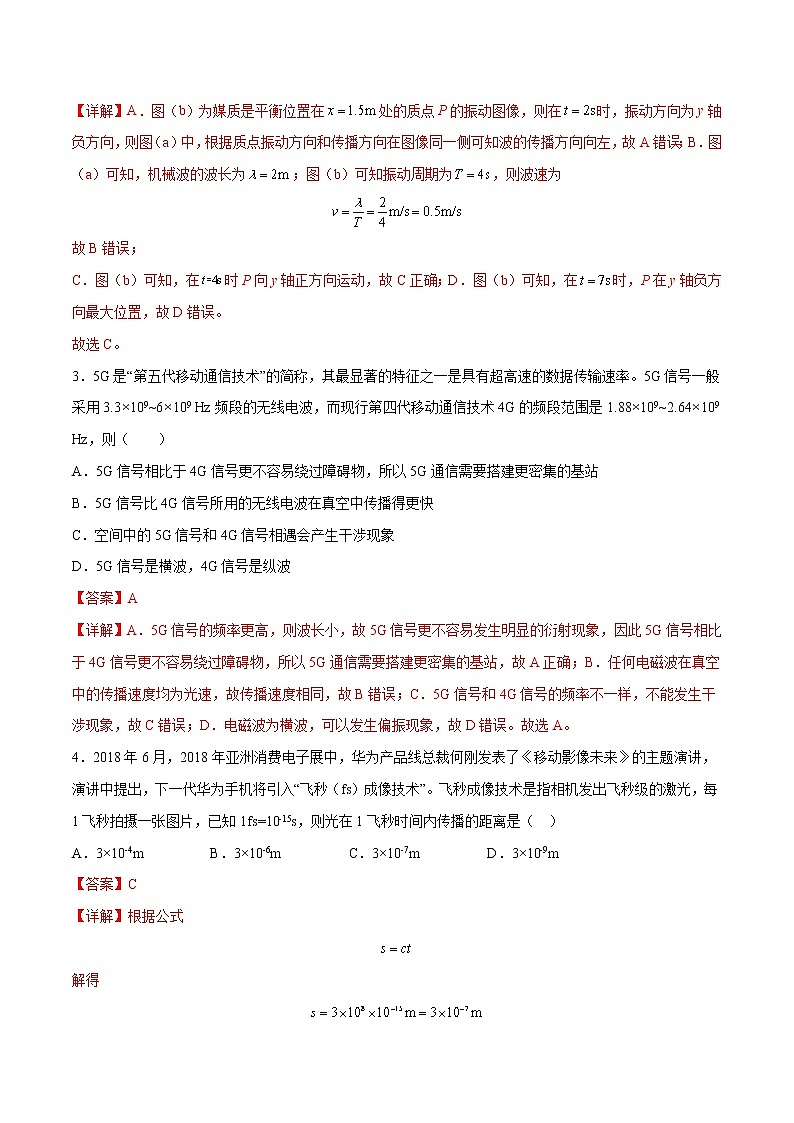 专题07 机械波与光学——【备考2023】高考物理选择题专题精讲精练(原卷版+解析版)02