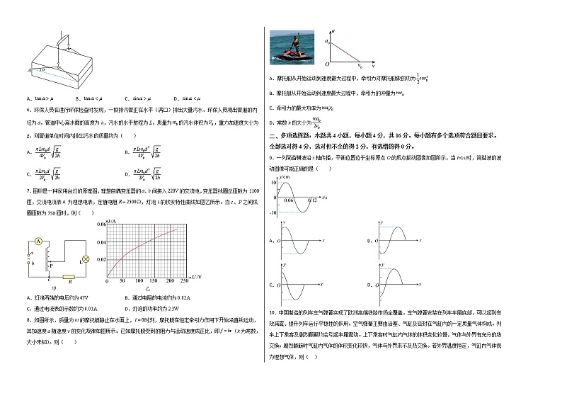 2023年高考考前押题密卷-物理(山东卷)(A3考试版)02