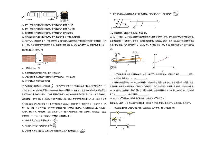 2023年高考考前押题密卷-物理(山东卷)(A3考试版)03