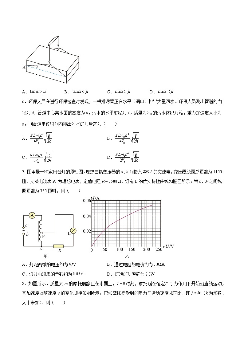 2023年高考考前押题密卷-物理(山东卷)(A4考试版)03