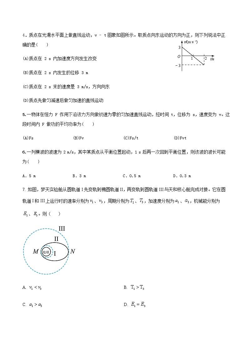 2023年高考考前押题密卷-物理(上海卷)(A4考试版)第2页