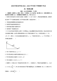 2022-2023学年湖北省武汉外国语学校高一下学期期中物理试题