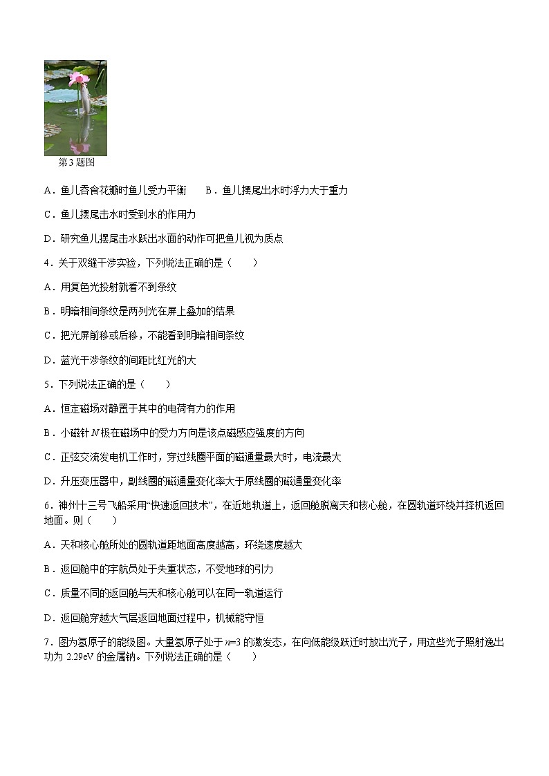 2022年新高考浙江物理高考真题试卷(word版,含答案)第2页