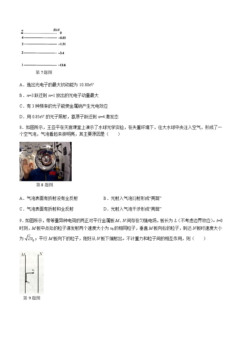2022年新高考浙江物理高考真题试卷(word版,含答案)第3页