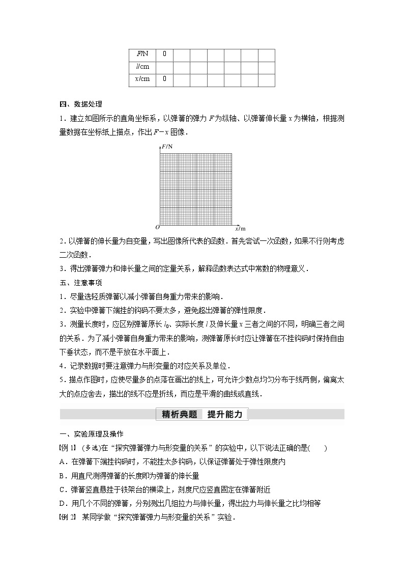 高中物理新教材同步必修第一册课件+讲义 第3章　实验：探究弹簧弹力与形变量的关系02