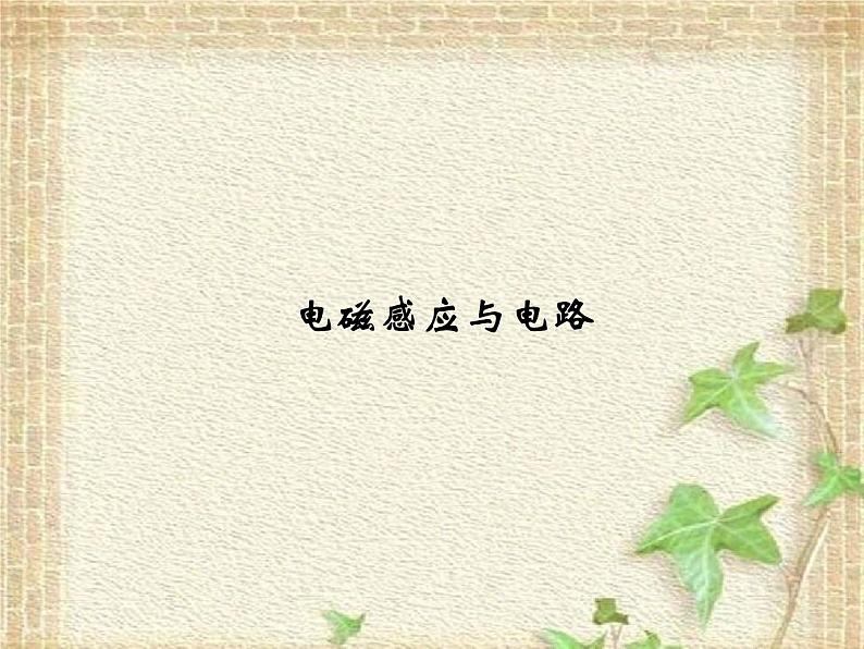 2022-2023年高考物理二轮复习 电磁感应与电路课件(重点难点易错点核心热点经典考点)第1页
