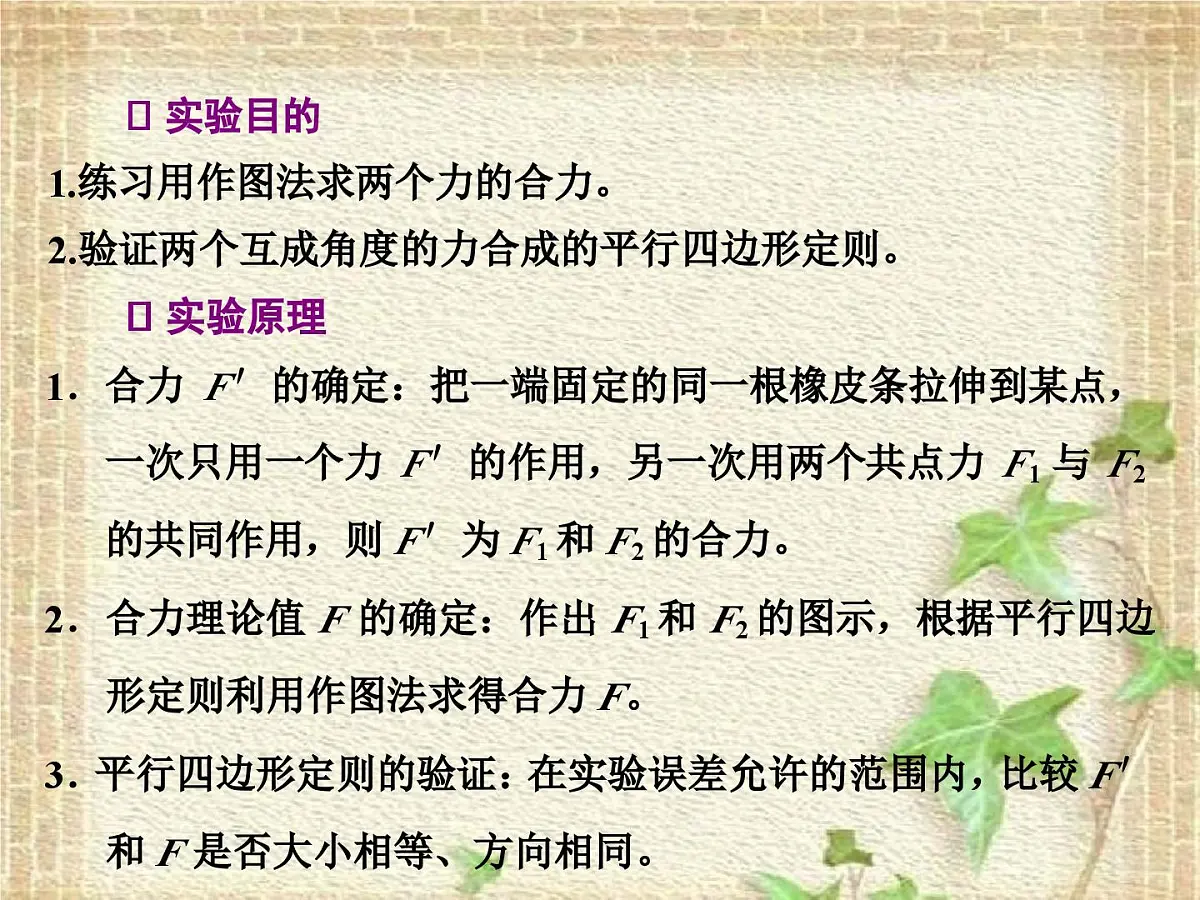 2022-2023年高考物理一轮复习 实验:探究两个互成角度的力的合成规律课件(重点难点易错点核心热点经典考点)第2页
