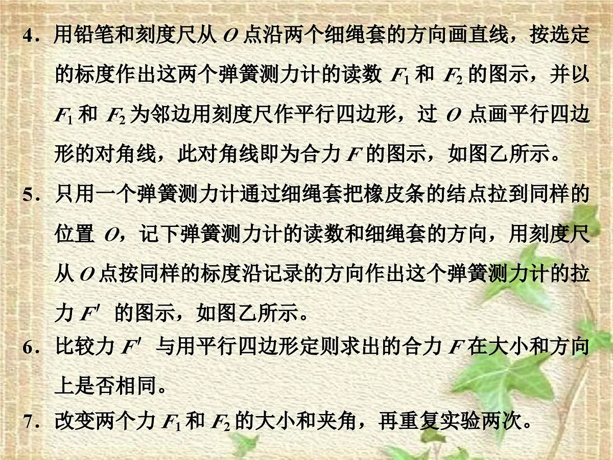 2022-2023年高考物理一轮复习 实验:探究两个互成角度的力的合成规律课件(重点难点易错点核心热点经典考点)第4页