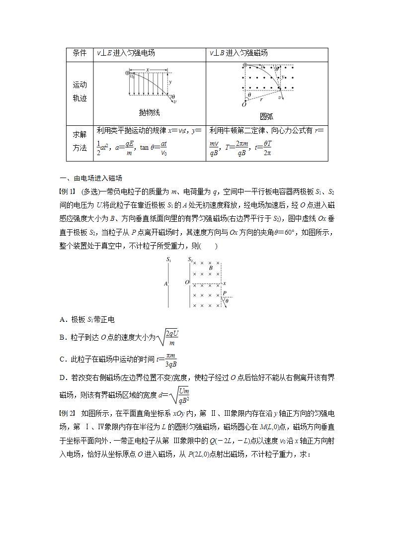 高中物理新教材同步选修第二册课件+讲义 第1章　专题强化4　带电粒子在组合场中的运动02