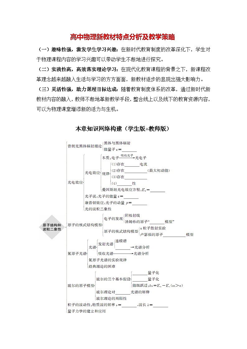 高中物理新教材同步选修第三册课件+教案 第4章 本章知识网络构建01