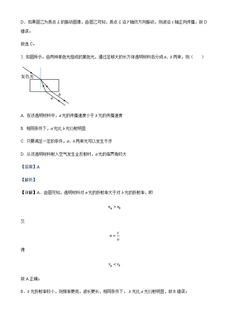 2022-2023学年江苏省无锡市江阴市普通高中高三上学期阶段测试期末物理试题含解析第2页