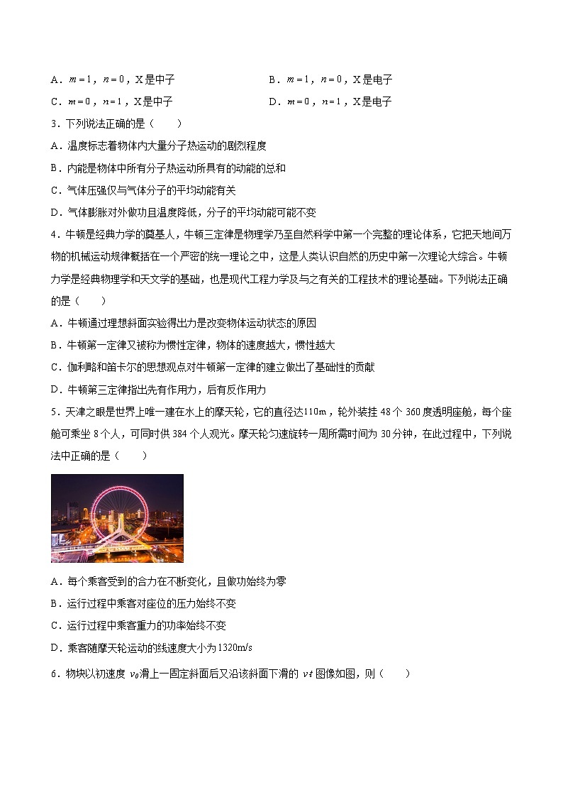 必刷卷04——【高考三輪沖刺】2023年高考物理考前20天沖刺必刷卷（上海地區(qū)專用）（原卷版）第2頁(yè)