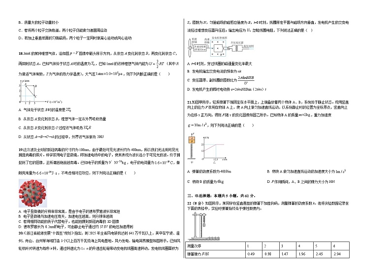 2023年高考物理押题卷01(五省卷)(考试版)A3第2页