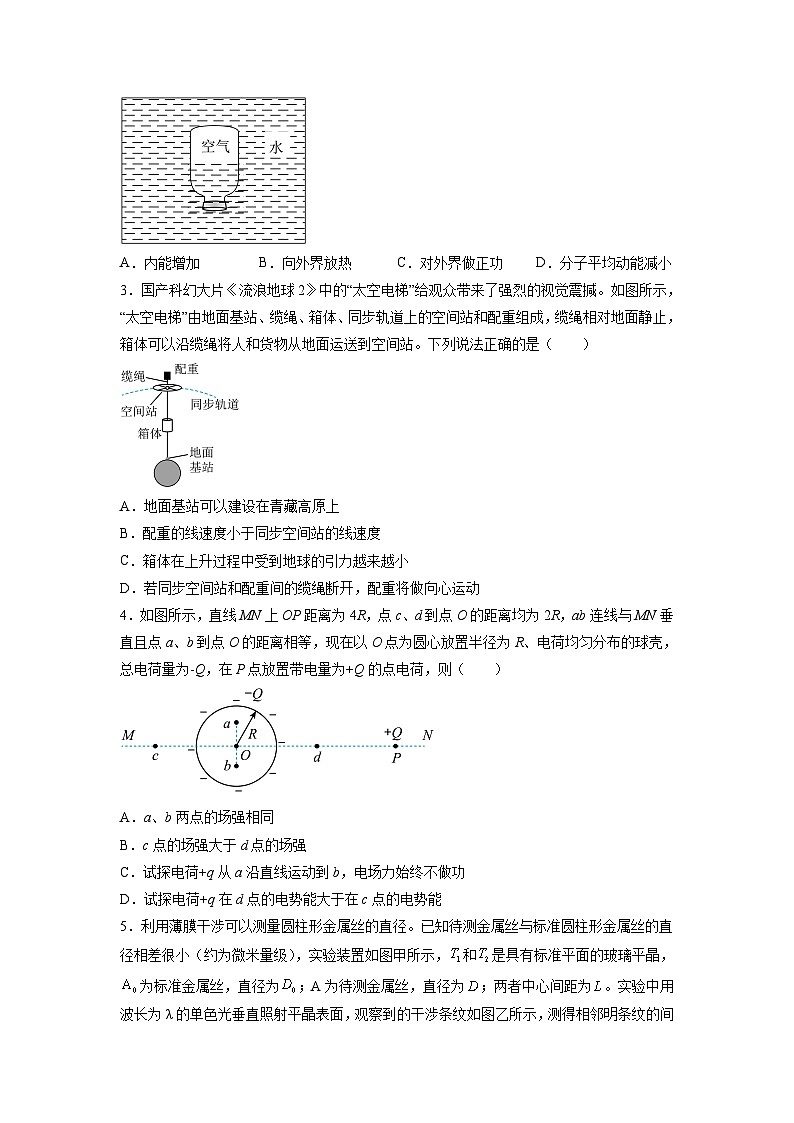 2023年高考物理押题卷02(山东卷)(考试版)A4第2页