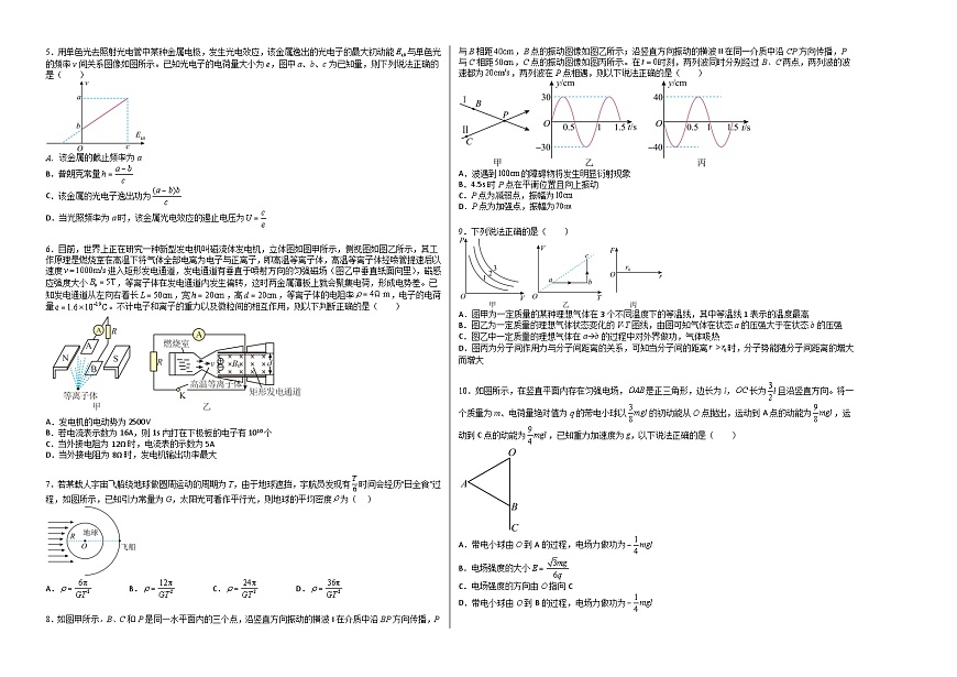 2023年高考物理押題卷02  (江蘇卷）（考試版）A3第2頁(yè)