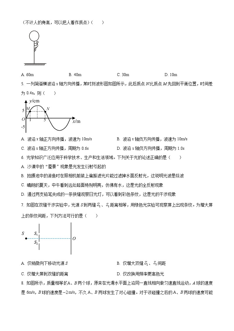 精品解析:辽宁省鞍山市普通高中2022-2023学年高二下学期期中物理试题(C卷)(原卷版)第2页