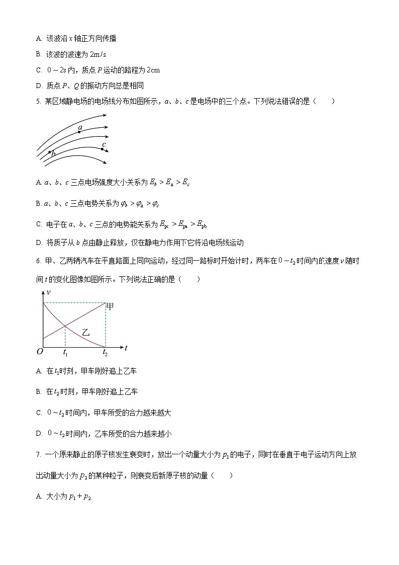 北京市朝阳区2023届高三下学期二模物理试题 Word版无答案第2页