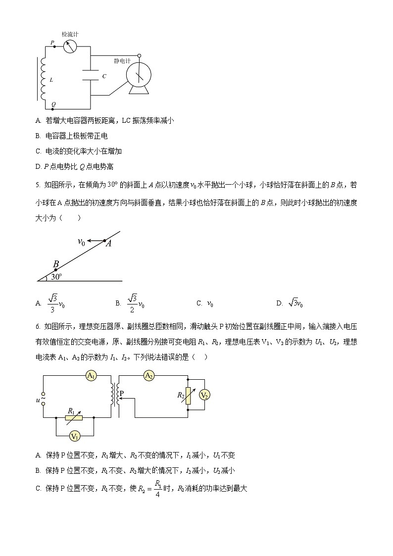 2023届安徽省江淮十校高三下学期5月联考理综物理试题(原卷版)02
