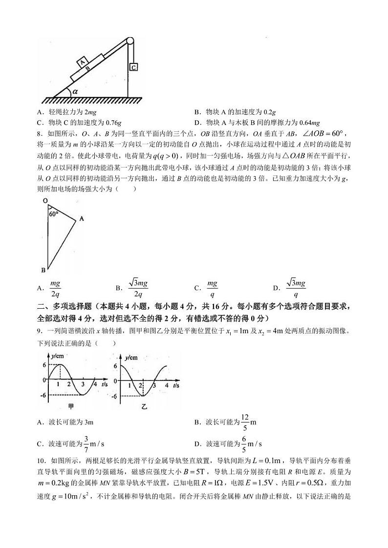 2023届山东省济南市高三下学期针对性训练(三模)物理第3页