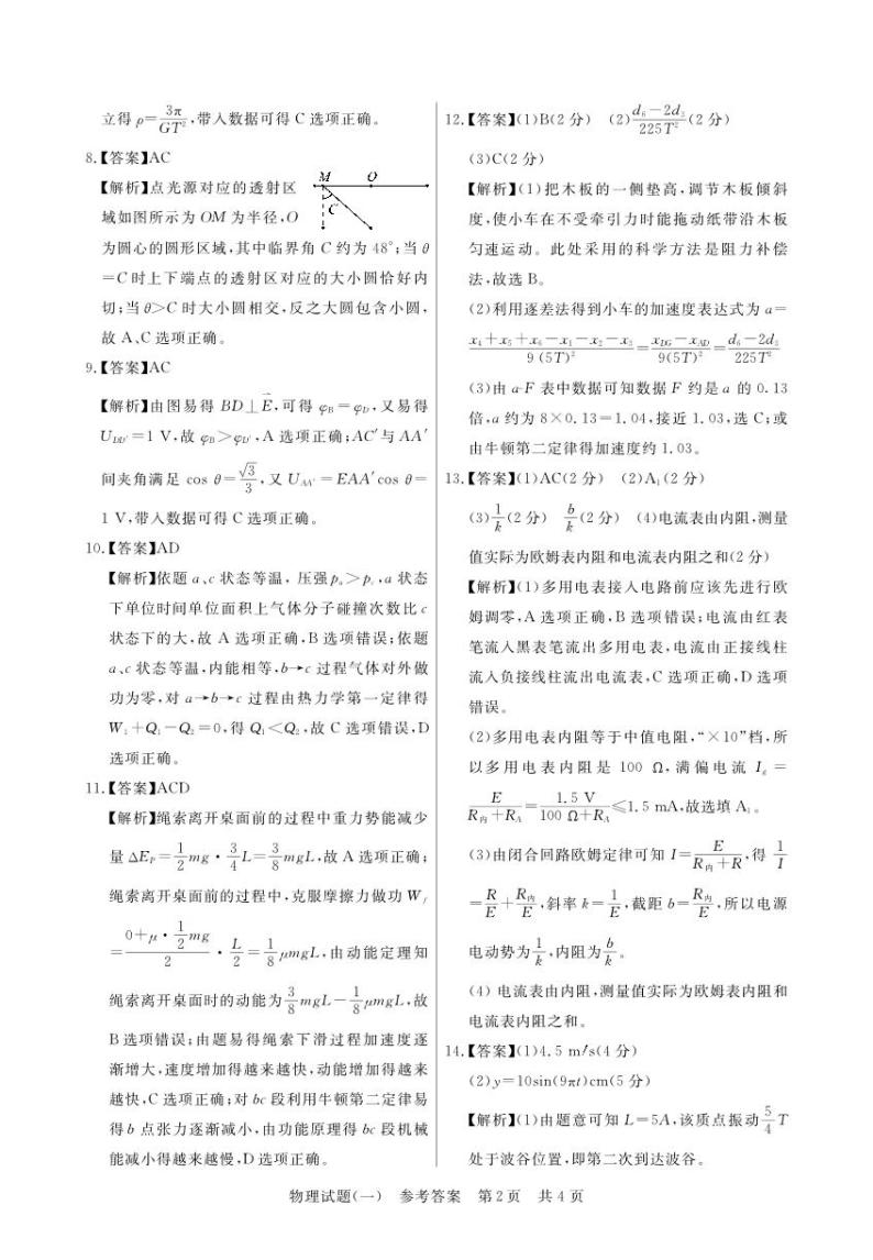 T8联盟2023年普通高中学业水平选择性考试压轴卷（华师一附中命题）物理答案02