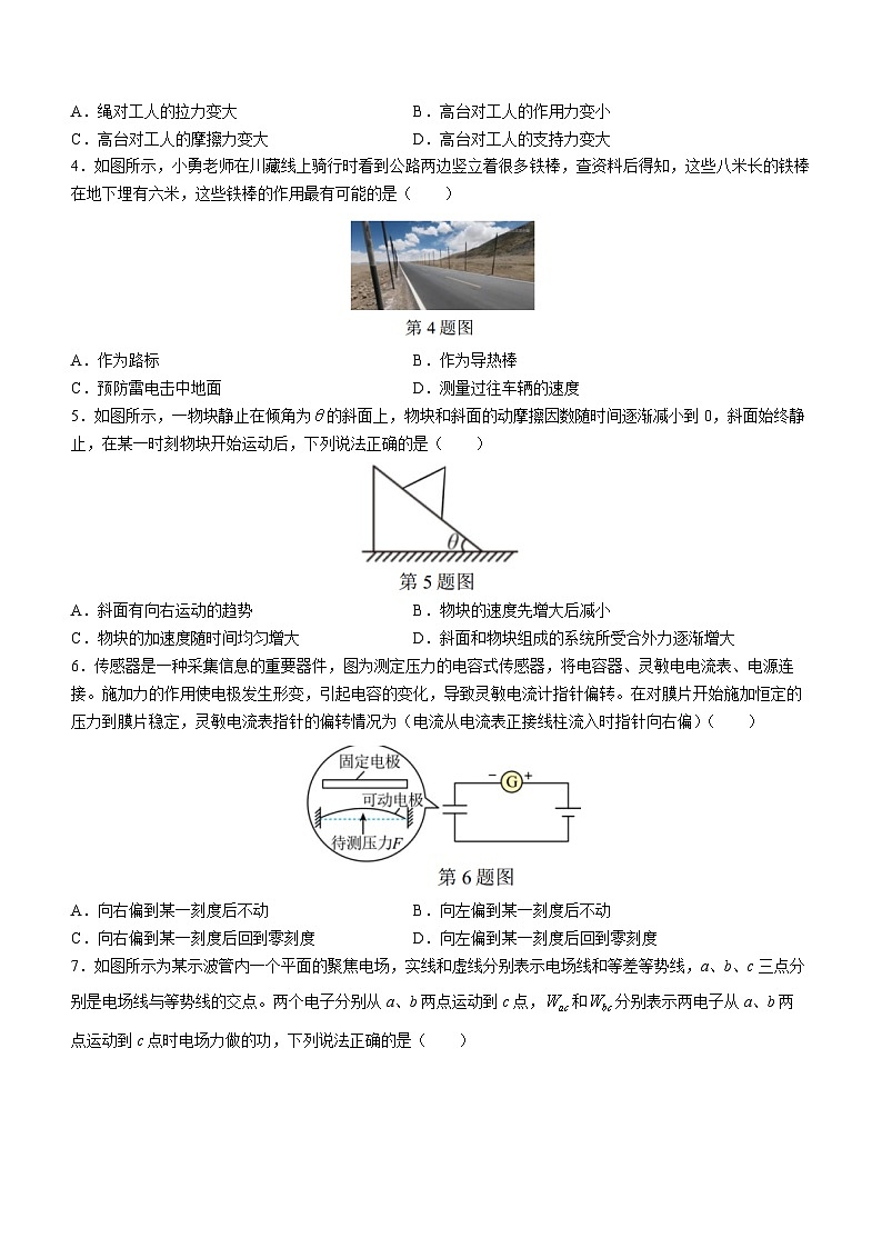 浙江省三校2022-2023学年高三下学期5月联考物理试题+Word版含答案第2页