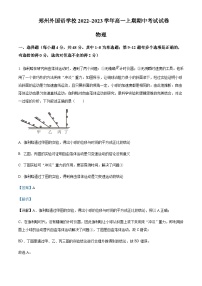 河南省郑州市外国语学校2022-2023学年高一上学期期中考试物理Word版含解析