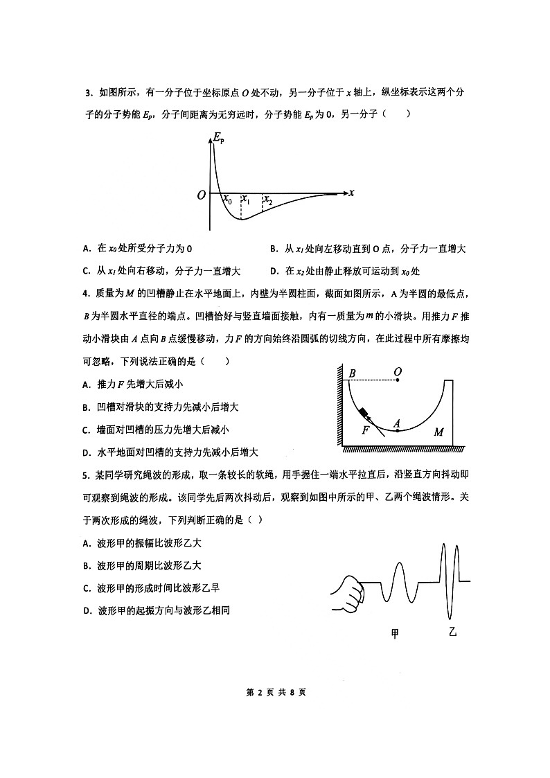 2023届辽宁省锦州市某校高三第六次模拟考试物理试题第2页