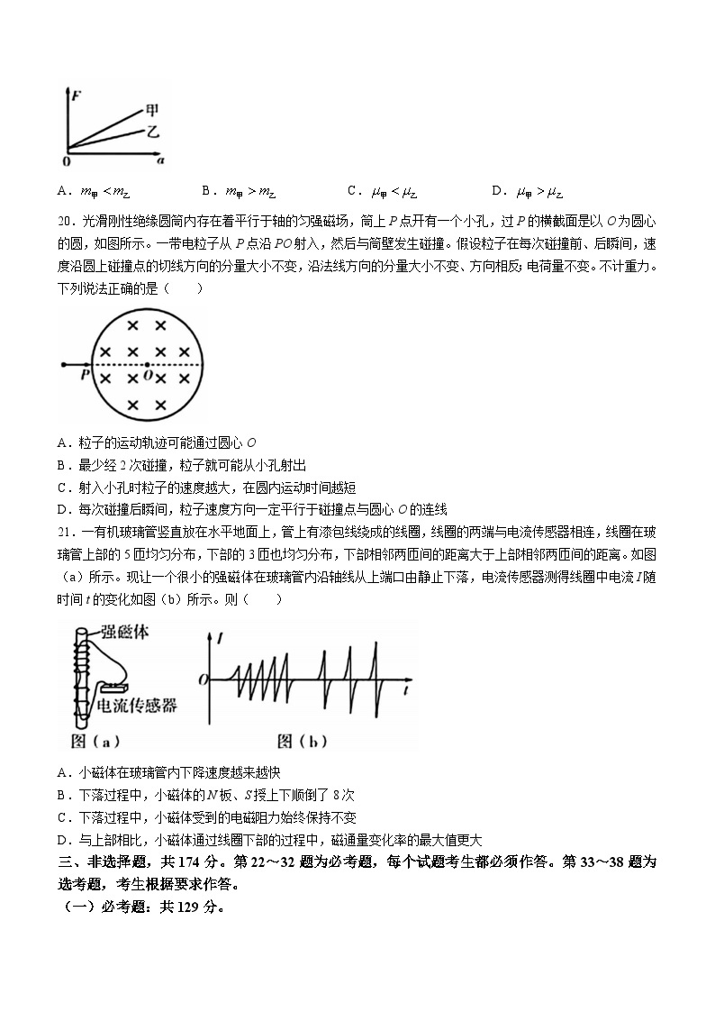 （网络收集版）2023年全国甲卷理综物理高考真题文档版（无答案）02