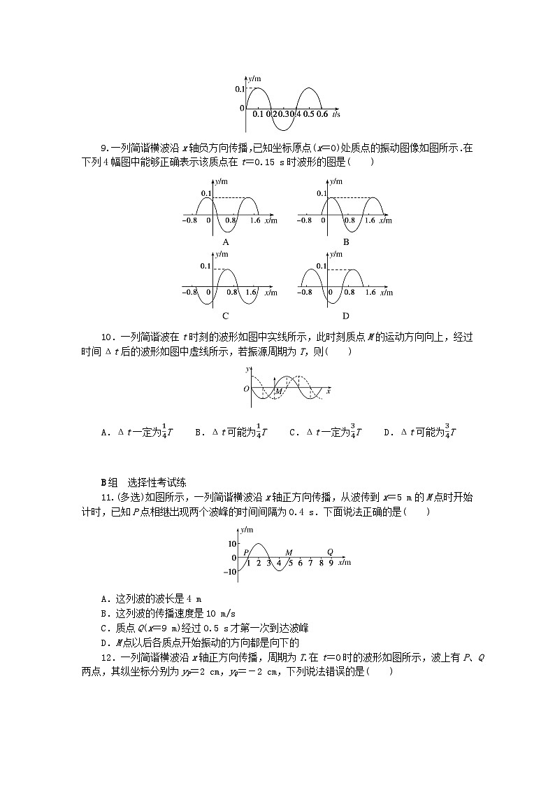 新教材2023版高中物理课时素养评价14波的图像教科版选择性必修第一册第3页