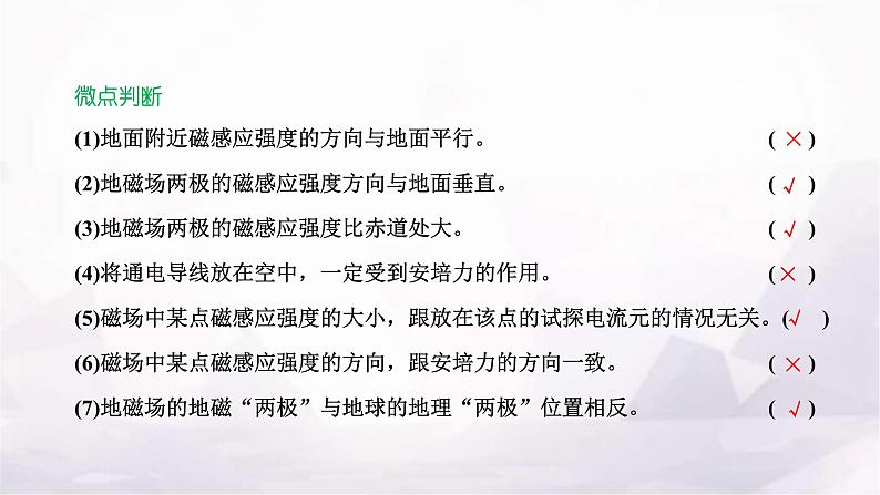 2024届高考物理一轮复习第九章磁场第1讲磁场的描述磁场对电流的作用课件第7页