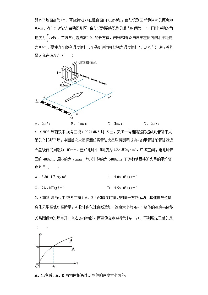 陕西省各地区2023年高考物理模拟(二模)题按题型分类汇编-01选择题(单选题)02