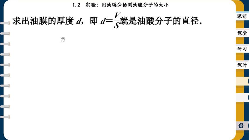 1.2 實(shí)驗(yàn)：用油膜法估測油酸分子的大?。ㄕn件PPT）第5頁