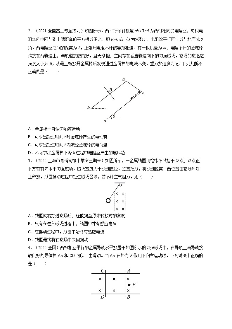 易错点25 电磁感应中的动力学和能量问题-备战2022年高考物理典型易错题辨析与精练(原卷版)第2页