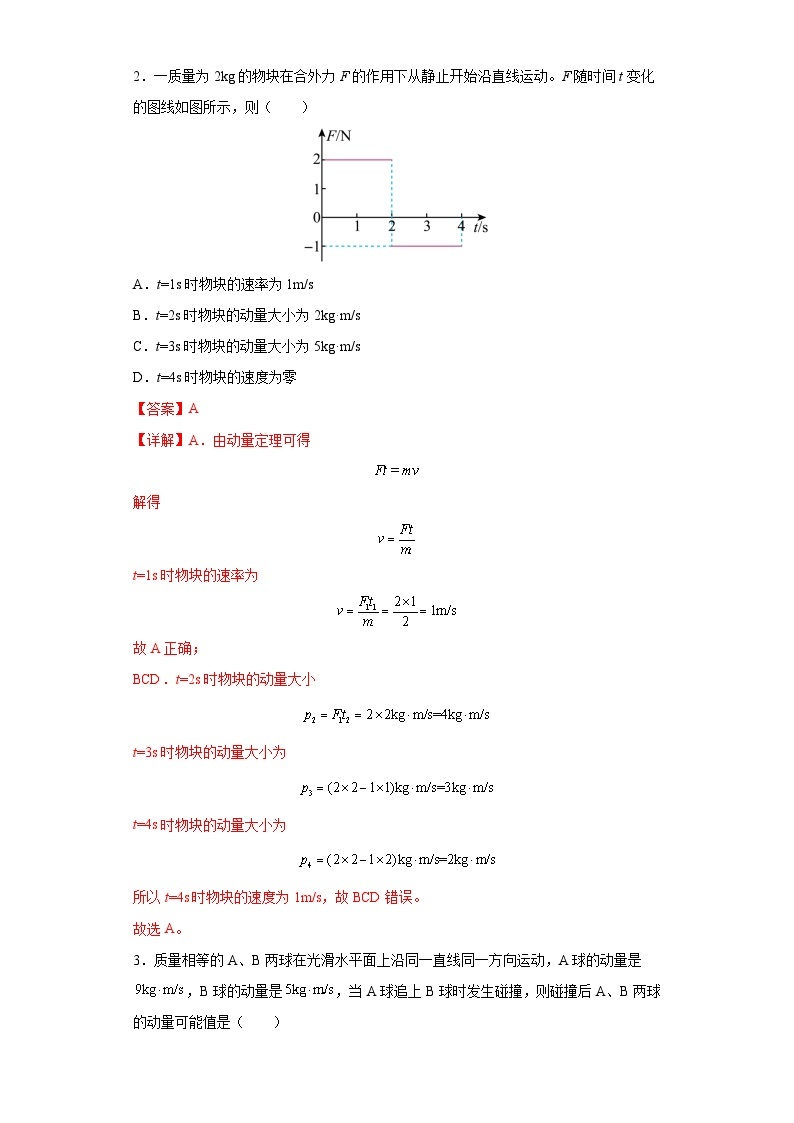 2022-2023学年高二下学期期末考前必刷卷：高二下期末物理（上海卷01）（全解全析）02