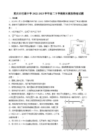 重庆市巴蜀中学2022-2023学年高二物理下学期期末模拟试题（Word版附答案）