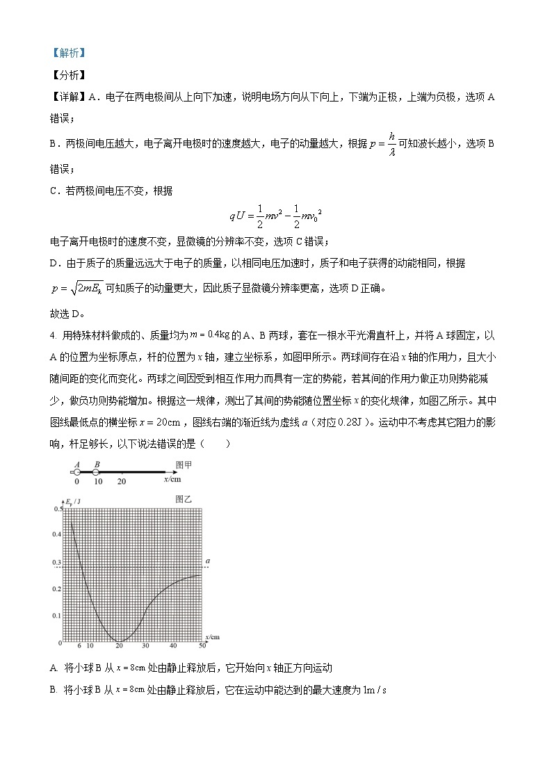 重庆市巴蜀中学2022-2023学年高二物理下学期期末模拟试题（Word版附解析）03