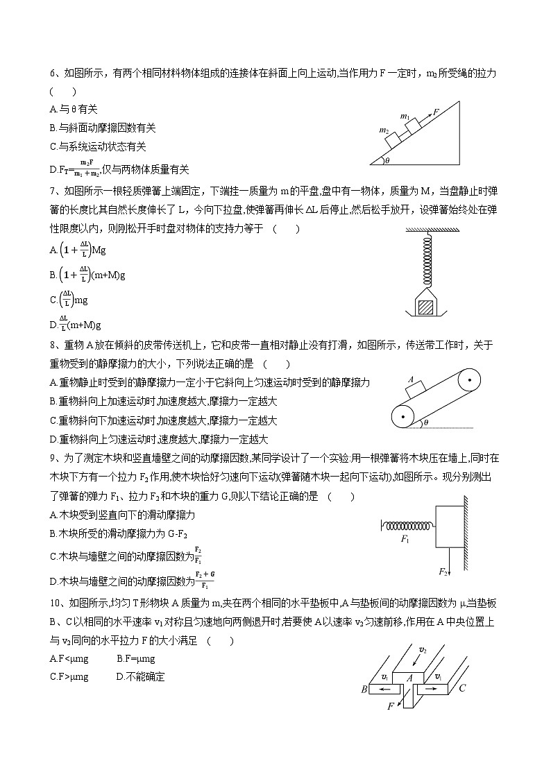 2024届高考物理一轮复习同步练习:2.1重力+弹力+摩擦力第2页