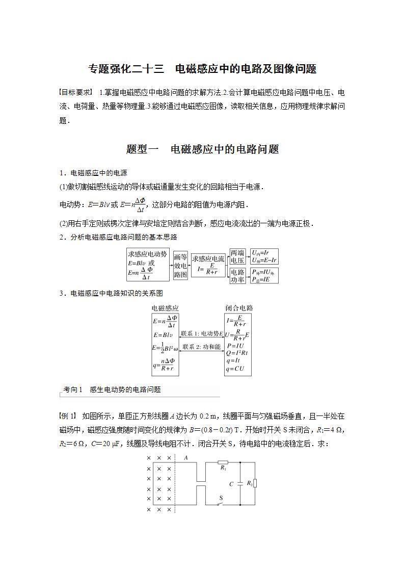 2024年高考物理一轮复习（新人教版） 第12章 专题强化23　电磁感应中的电路及图像问题01