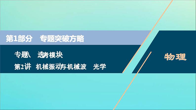 高考物理二轮复习专题八第2讲机械振动与机械波光学 (含解析)课件PPT第1页