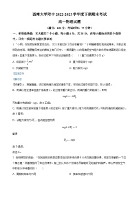 2023重庆市西南大学附中高一下学期期末考试物理试题含解析