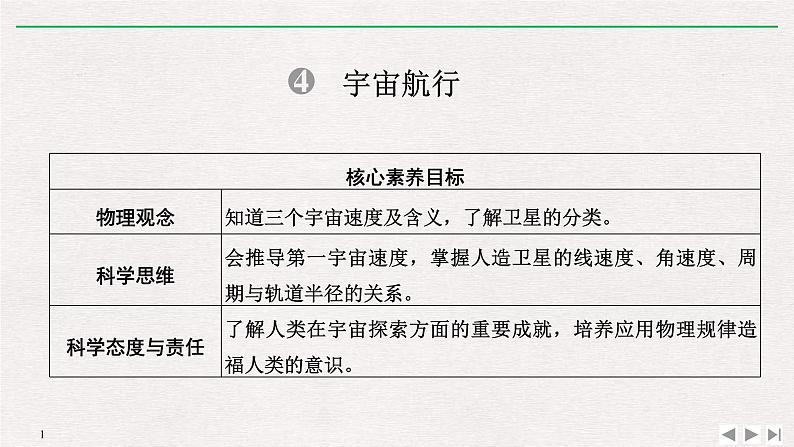 人教版物理必修第二册同步讲义课件第7章 万有引力与宇宙航行 4 宇宙航行 (含解析)第1页