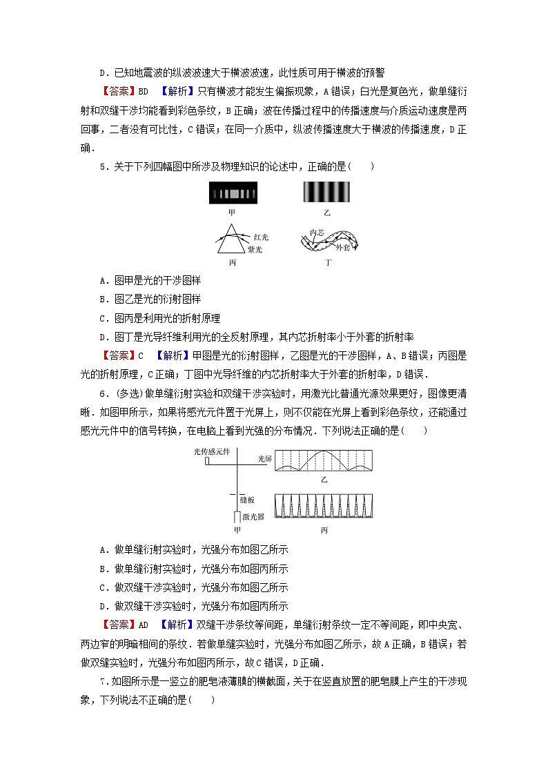 2023年新教材高中物理第4章光及其应用第6节光的衍射和偏振第7节激光课后提升训练粤教版选择性必修第一册02