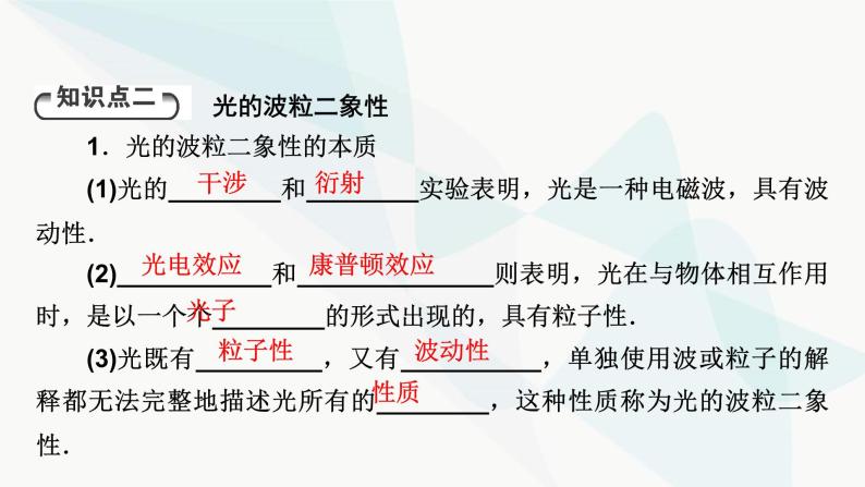 粤教版高中物理选择性必修第三册第4章第3、4、5节光的波粒二象性 德布罗意波 不确定性关系课件06