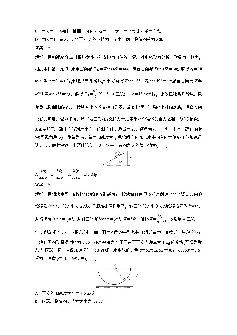 高考复习 物理第三章微专题21——动力学中的临界和极值问题 试卷第2页