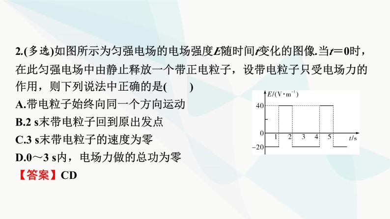 2024届高考物理一轮复习专题七电场热点强化12带电粒子或带电体在电场中运动的综合问题课件04