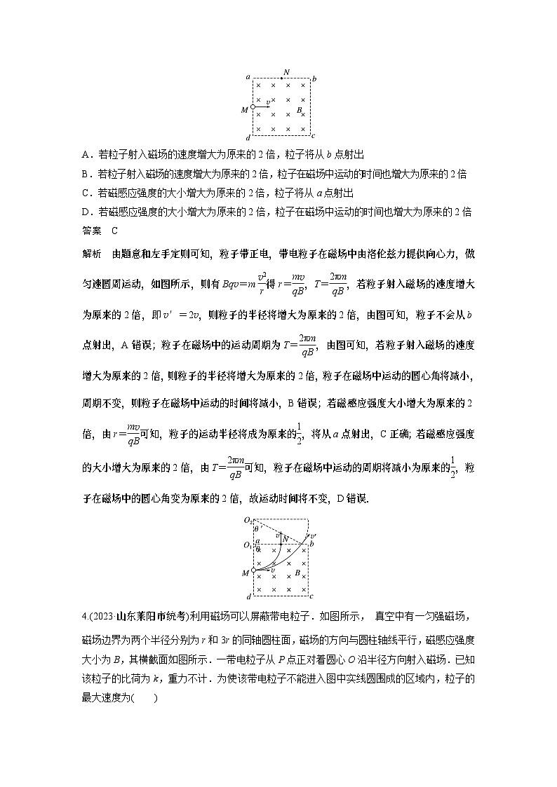 高考复习 第十三章微专题71 带电粒子在直线边界磁场中的运动 试卷第3页