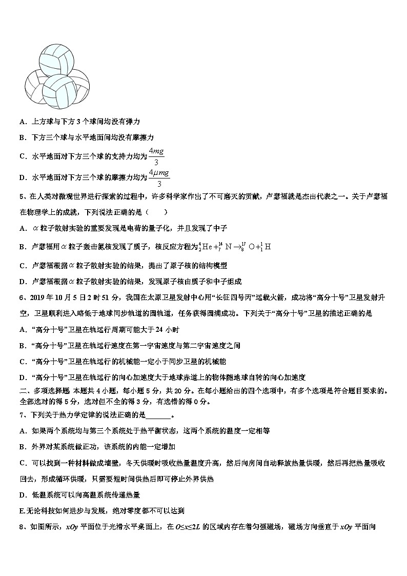 2023届浙江台州市书生中学高三第二次质量调研(二模)物理试题第2页