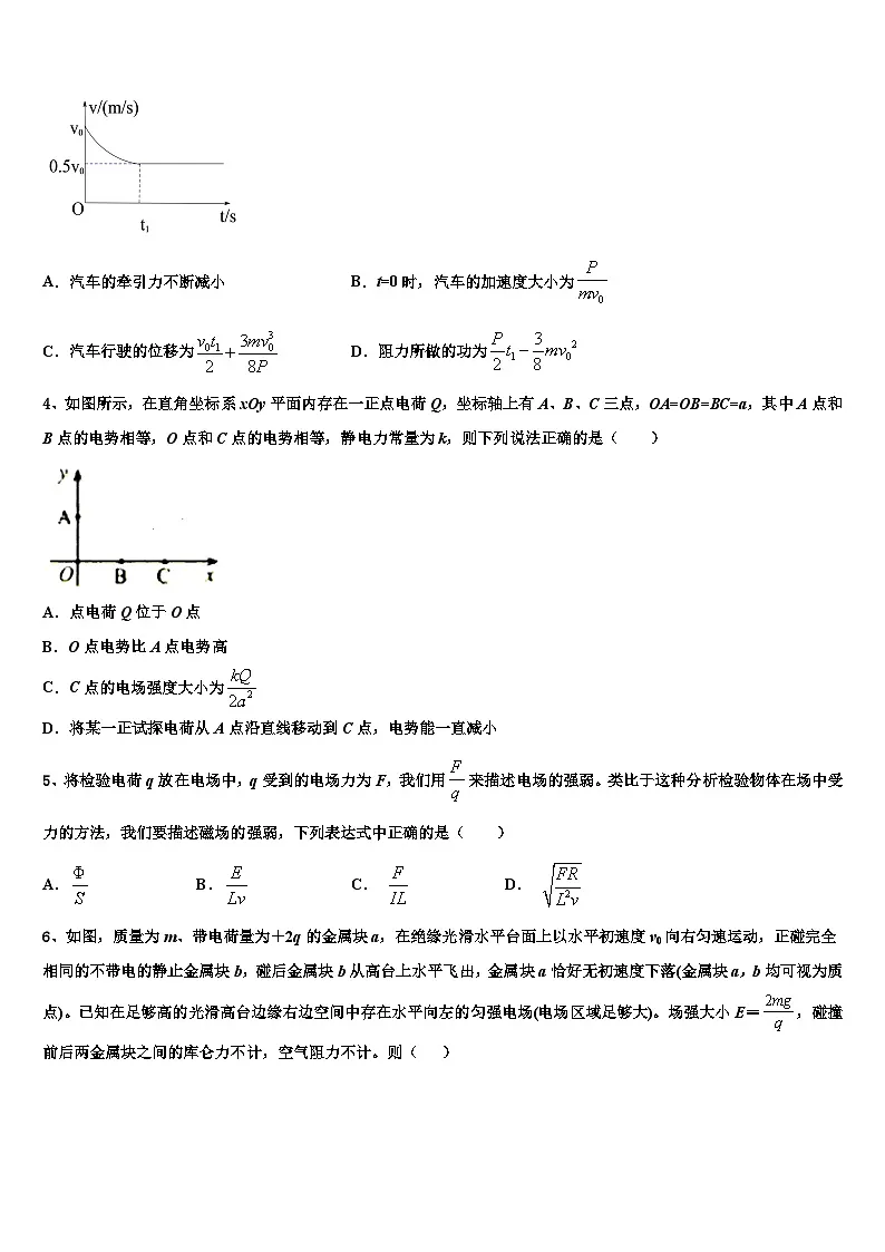 广东第二师范学院番禺附属中学2023年高三3月阶段性检测试题物理试题第2页