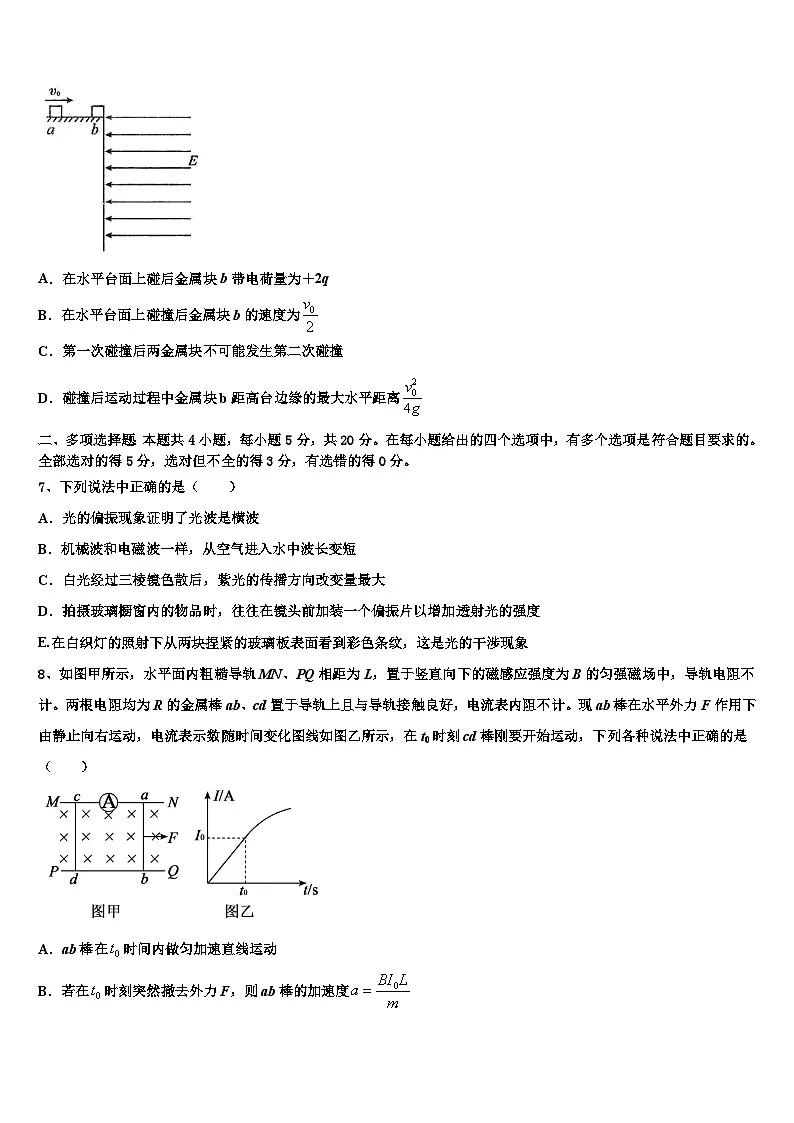 广东第二师范学院番禺附属中学2023年高三3月阶段性检测试题物理试题第3页